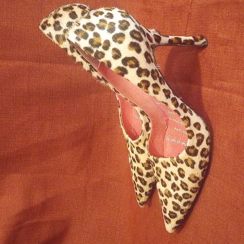 Angeleigh Anastasio Womens Leopard Print Heels Size EU 39 Made in Italy
